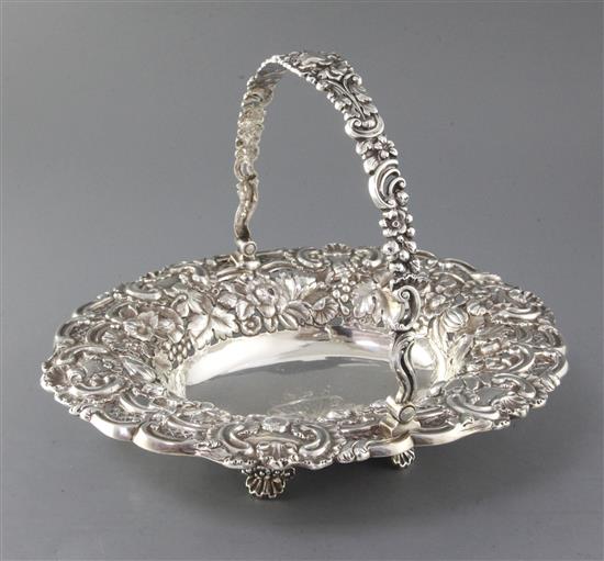 A George IV pierced silver oval cake basket by Robert Gainsford, 30.5 oz.